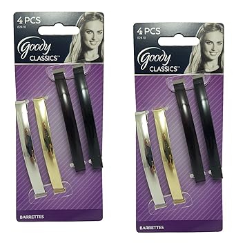 Amazon Com Goody Womens Classic Metal Domed Barrettes 3 1 4 Inches 2 Pack Of 4 Hair Barrettes Beauty Personal Care