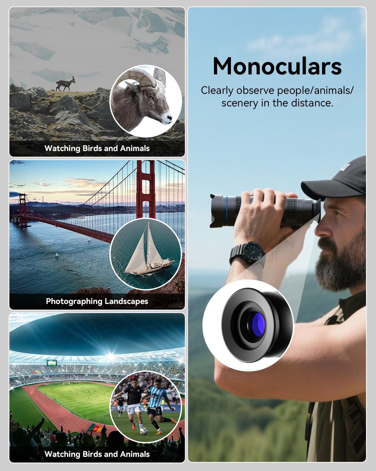 APEXEL Objectif Téléobjectif Portable avec Coque Intégrée pour iPhone 16 Pro – Objectif 36x avec Support pour Trépied