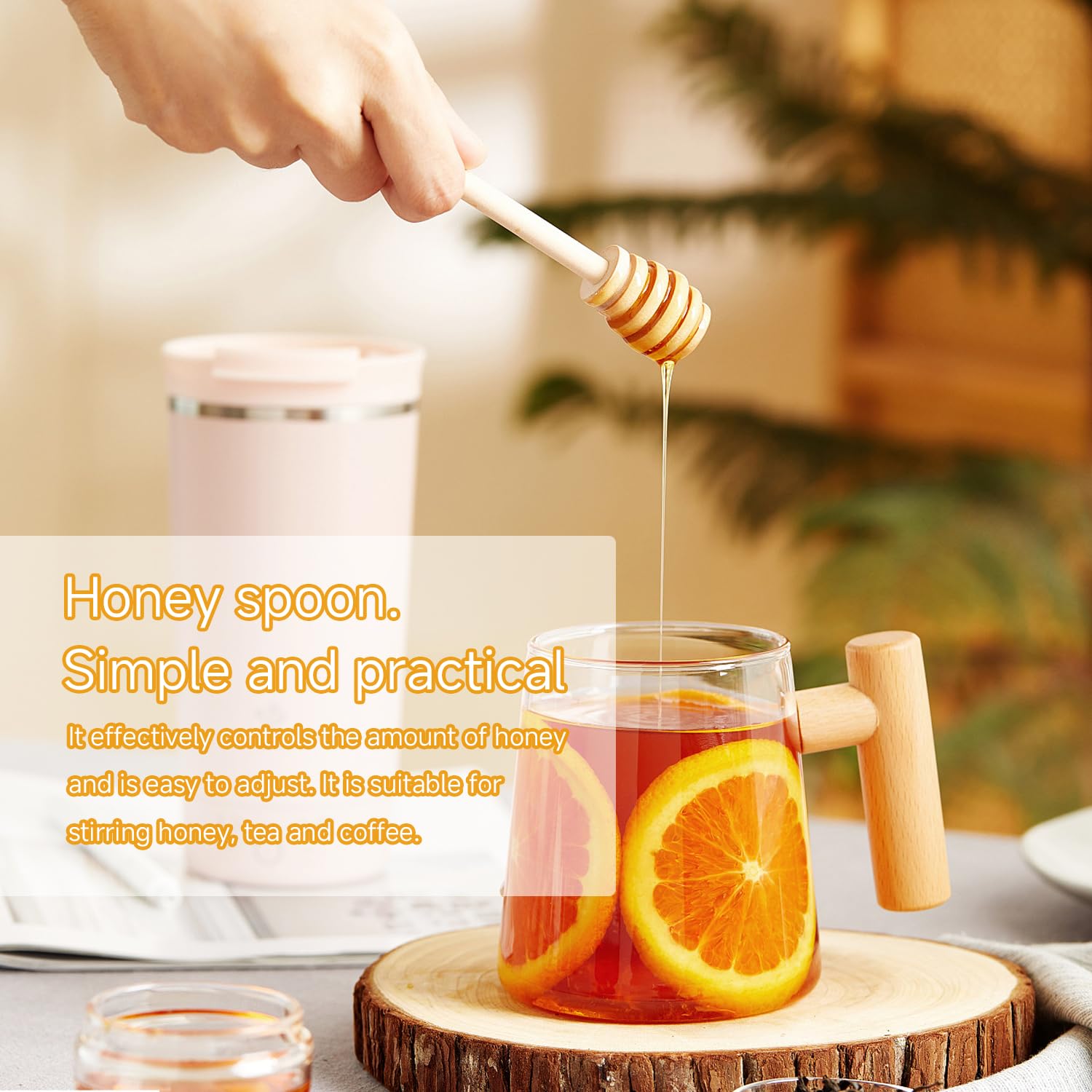 4 Cucchiai Di Legno Per Miele - Design A Nido D'Ape, Per Sciroppi, Marmellate E Latte Condensato - Foto 4