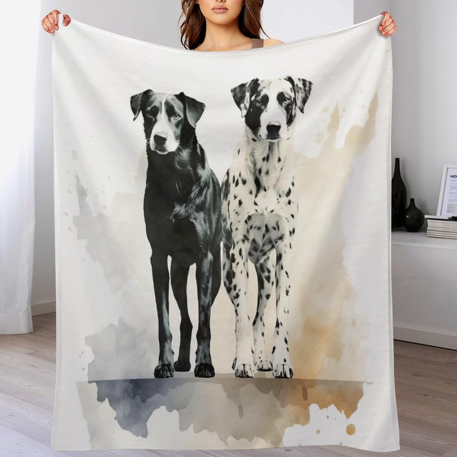 Chien plaid couverture polaire douce pour lit et canapé-lit, plaid en peluche toute saison