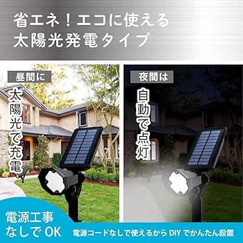 【未使用】MOMO NATURL/照明　ライト オーム電機 土にさして使うLEDガーデンライト 明暗・人感