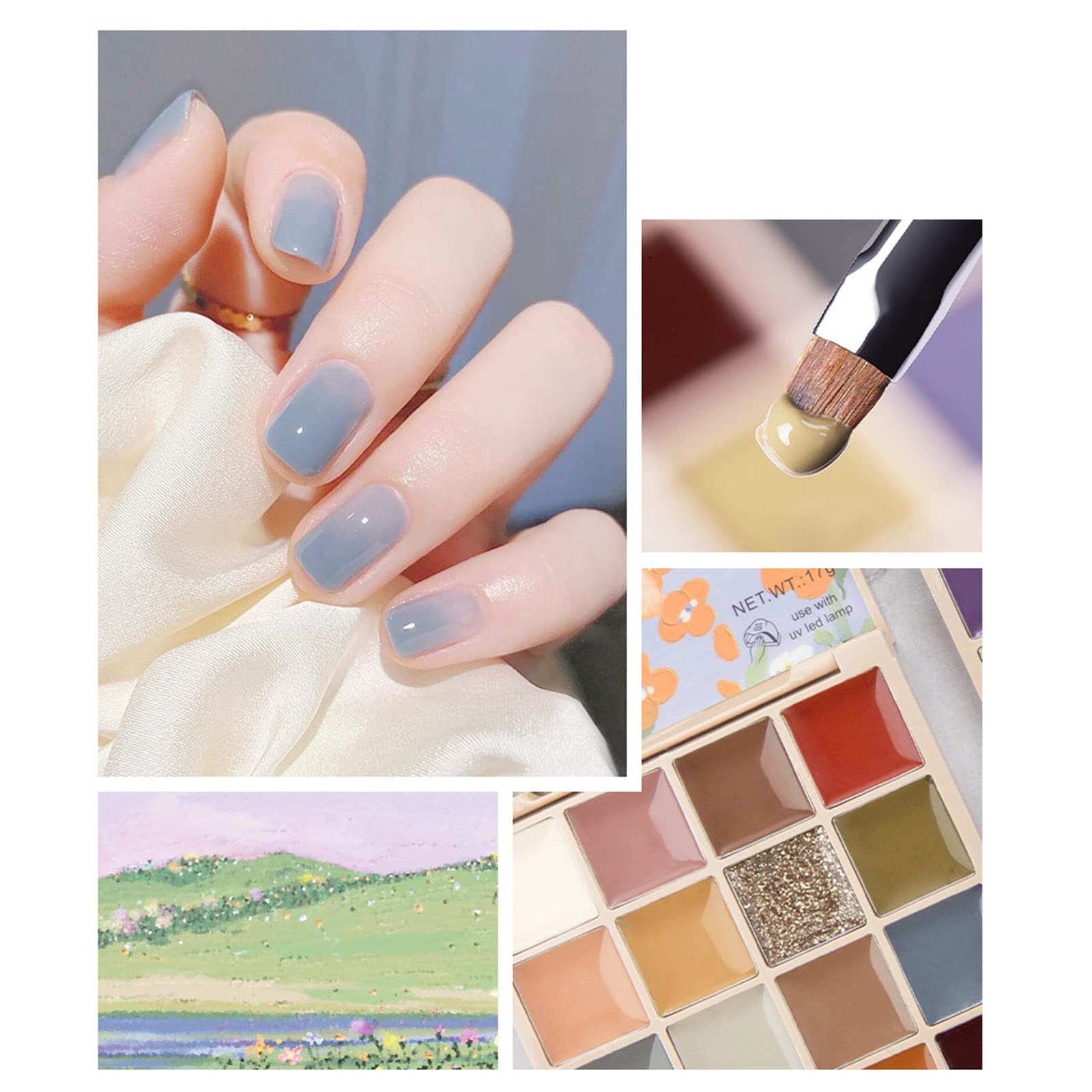 RoseFlower 6 Farben Feste Gel Nagellack Palette – Nude, Creme, UV-Gel Für DIY Nageldesign
