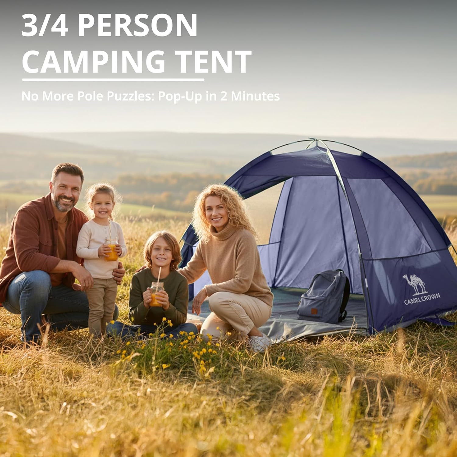 CAMEL CROWN Beach Tent UPF 50+ Sun Shelter for 2/3/5/6 Person, Lightweight Portable Sun Shade with Sand Anchor, Family Beach Day & Outdoor Adventures