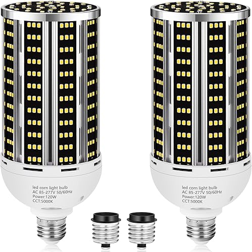 Miniatura 9 de Paquete de 4 bombillas LED de maíz de 200W, (equivalente a 2000W) grado comercial 30500LM luz de día 5000K E26/E39 base Mogul mediana lámpara LED,