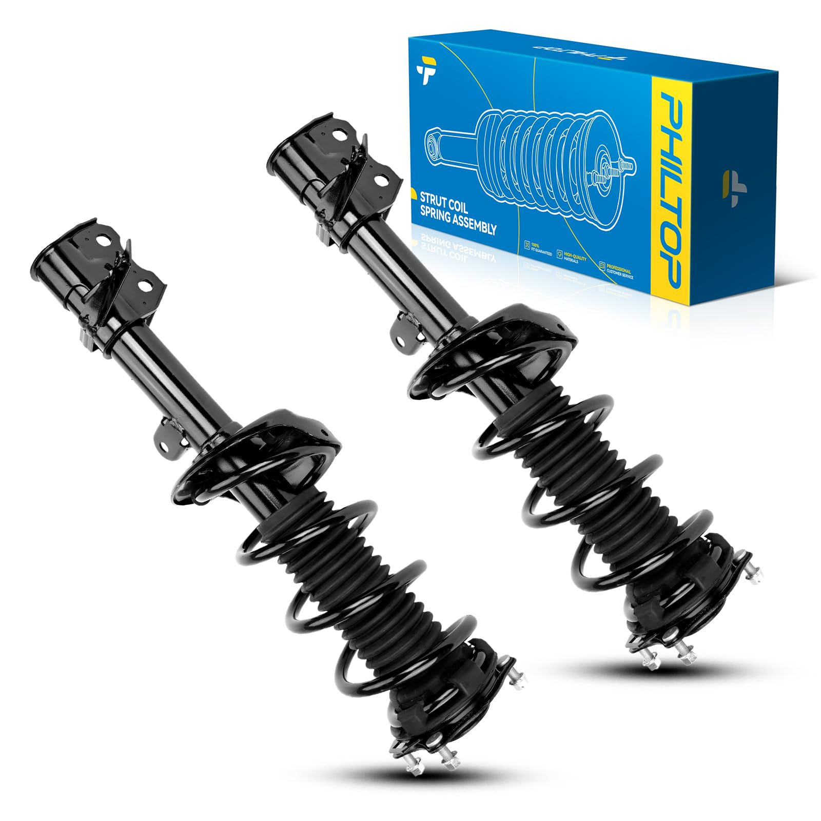 PHILTOP Front Struts Fit for CR-V 2007 2008 2009 2010 2011 2012 2013 2014, Front Shocks Assembly Fit for CRV 2007 2008 2009 2010 2011 2012 2013 2014 272492L 272491R Struts Coil Spring Set of 2 SAA091