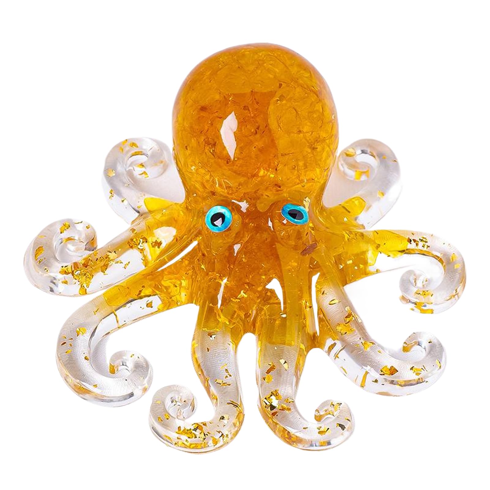 PIXZCSA Lifelike Resin Crystal Statue Mixed With Multiple Colors Office Desk Resin Sea Animal Figurine Sturdy Crystal Octopu Statue Octopu Lifelike Shape, type+3
