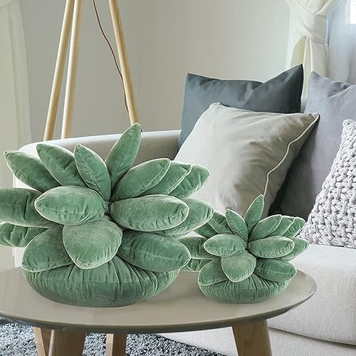 Miniatura 2 de Almohada 3D de cactus suculentas lindas almohadas para dormitorio estético juguetes de peluche realistas de 1018 pulgadas muñeca suave almohada