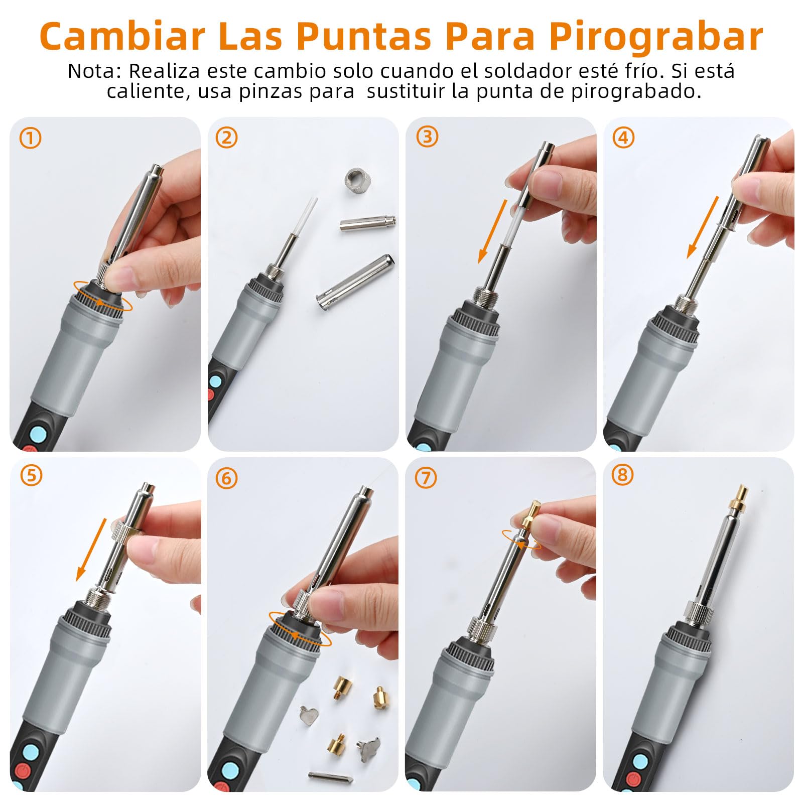 HANDSKIT 50pcs Kit Pirograbador de Madera,Kit Pirograbádores Electrico 90W LCD Pantalla Temperatura Regulable 180℃-480℃,Soldador Pirografo Profesional para Madera,Grabado,Soldadura,Cuero