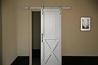 Vista 2 de Delaney Hardware BD0804 Juego de manijas de puerta de granero negro, Hardware de puerta de granero negro, Hardware de puerta de granero negro