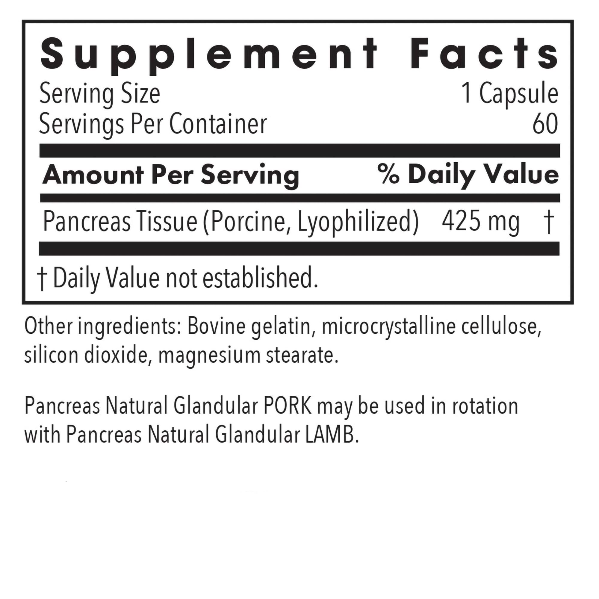 ARG Pancreas Natural Glandular 425 mg Pork, 60 Capsules — Amazon image 2