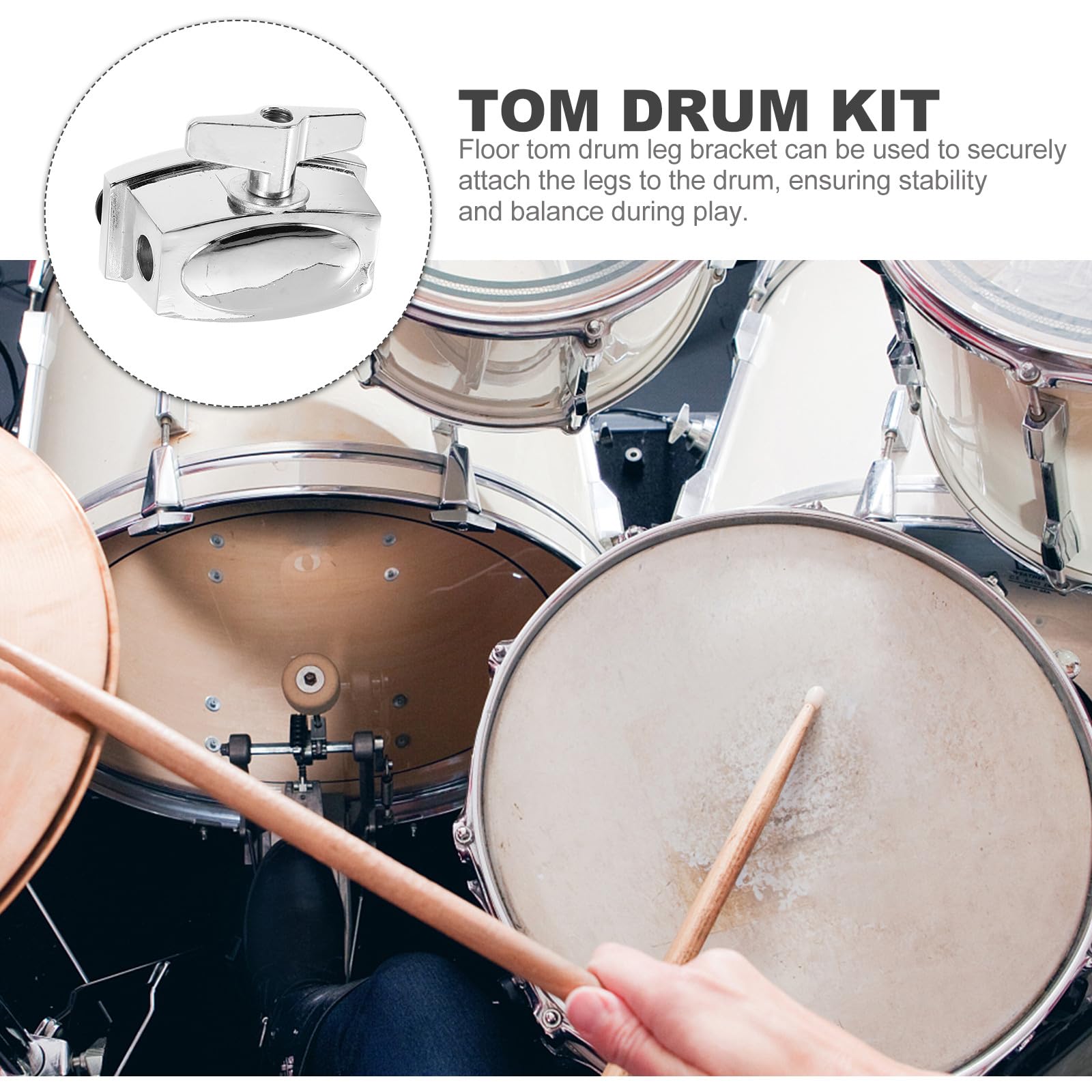 Support de Tom en Alliage Argenté, Amovible, pour Batterie et Caisse Claire, Accessoire de Remplacement pour Tom Basse et Grosse Caisse