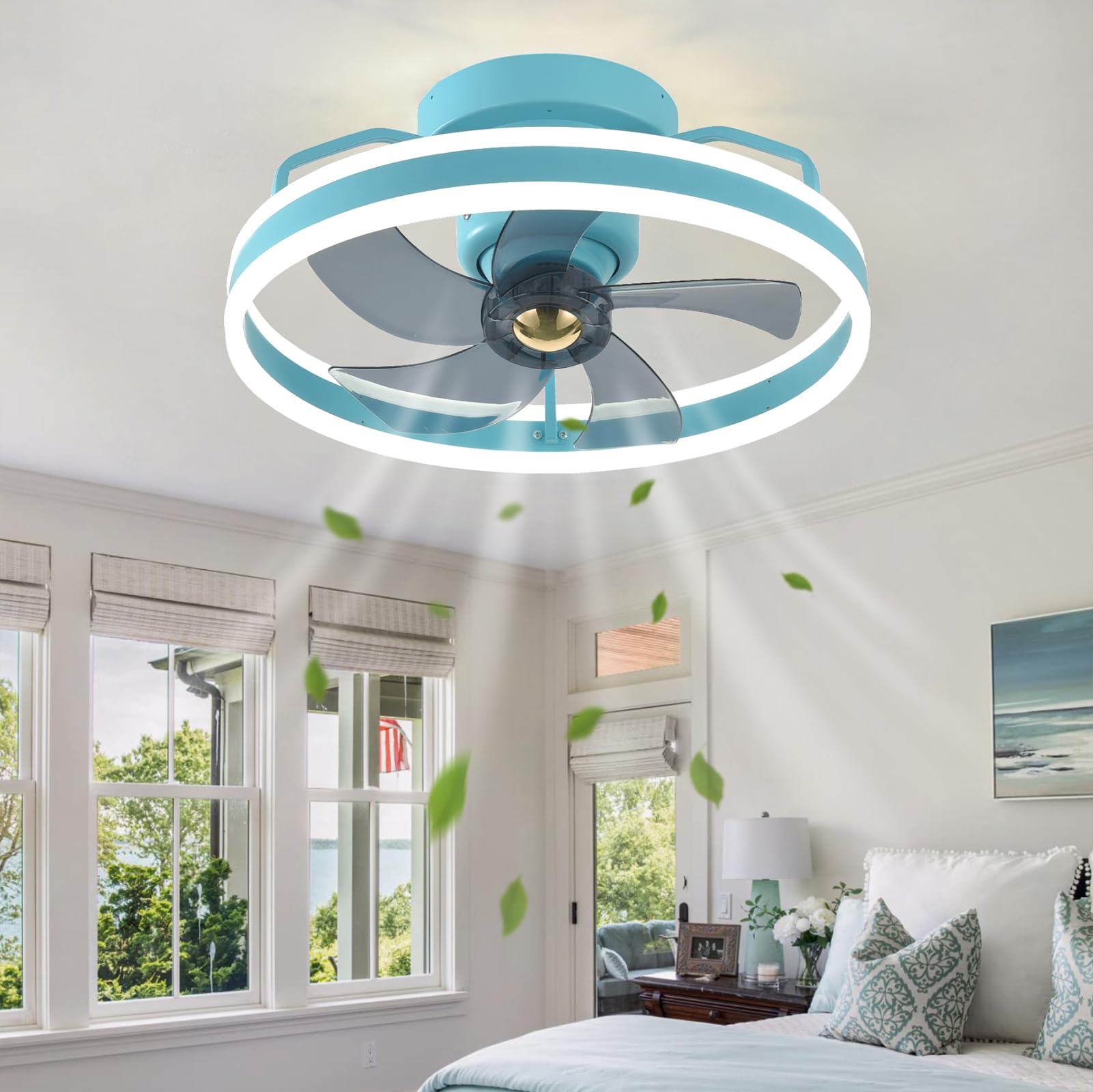 Ventilateur de plafond avec éclairage intensité variable 3000/6000K style lustre