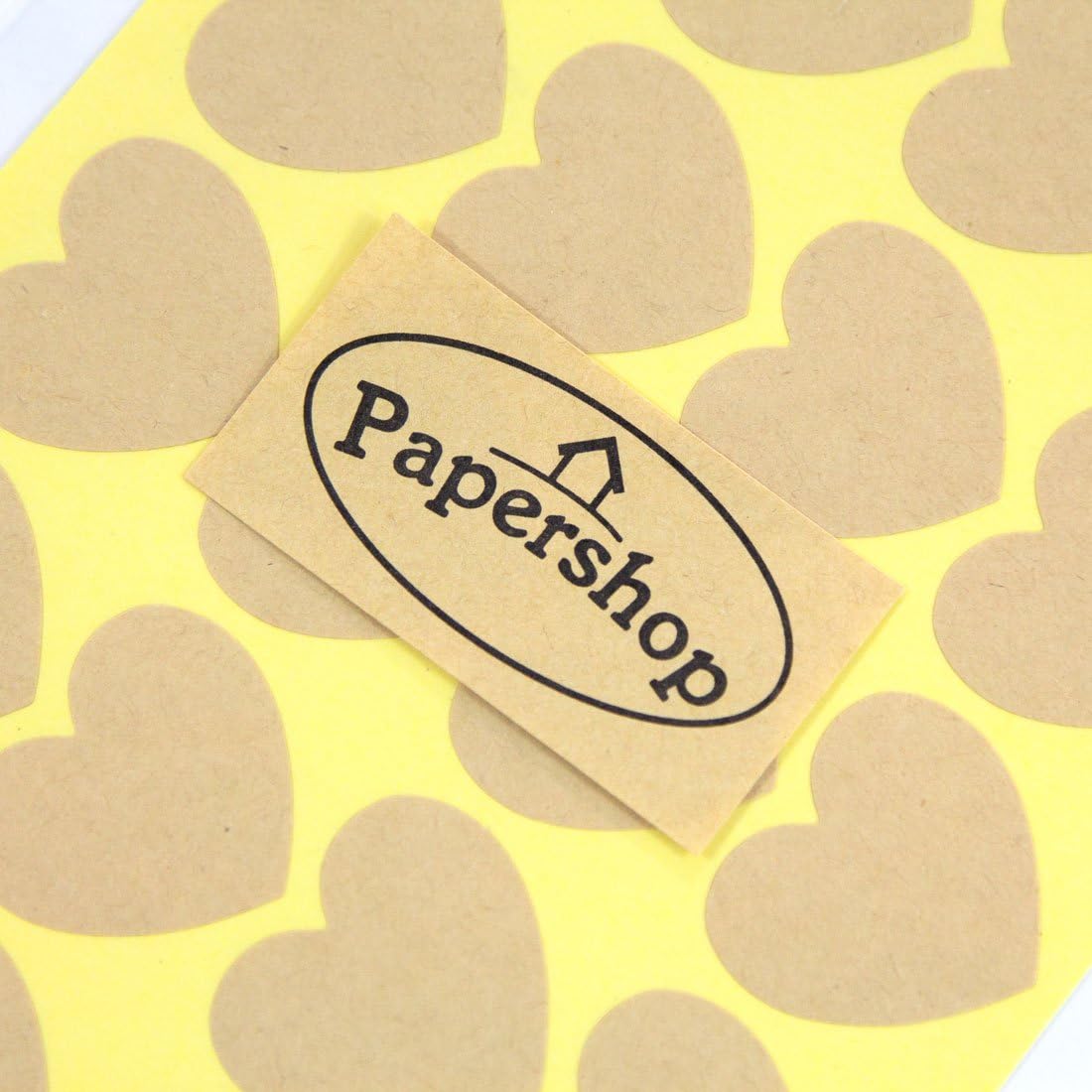 Kraft Heart Stickers (x36) - Buff Heart Labels - for Gifts, Cards, Sealing Envelopes, Valentine's Decoration, Handmade Items, Art & Craft