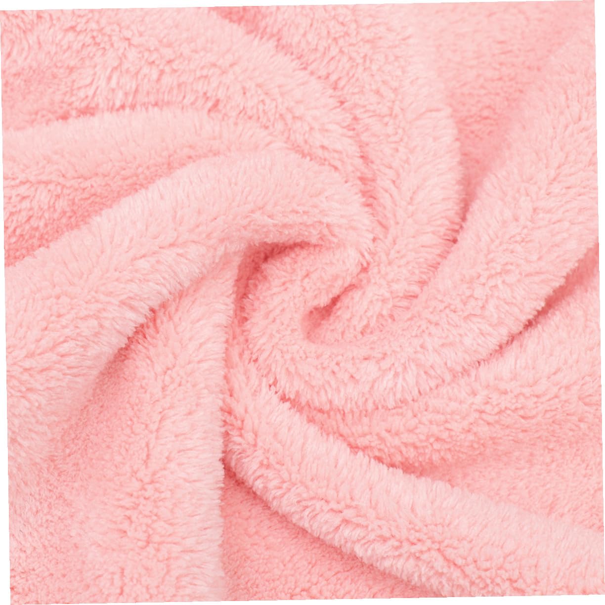 TOYANDONA Toalla de Baño Agradable y Cálida de Coral Fleece con Capucha para Niños Diseño de Conejo Rosa Adecuada para Uso en Casa o Piscina