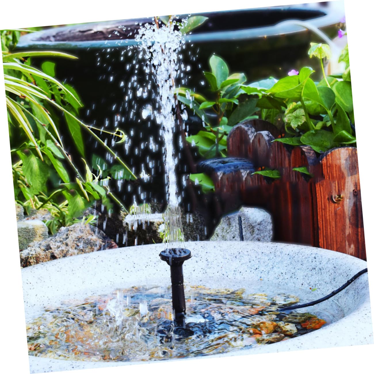 Pompa Solare per Fontana da Giardino, Set 1 Nero, Automatico | Pannello Solare in Plastica, Facile da Installare e Pulire, per Cortile e Paesaggio Esterno