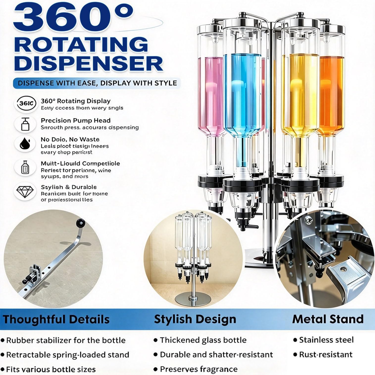 Dispensador De Perfume Manual Giratorio De 360°