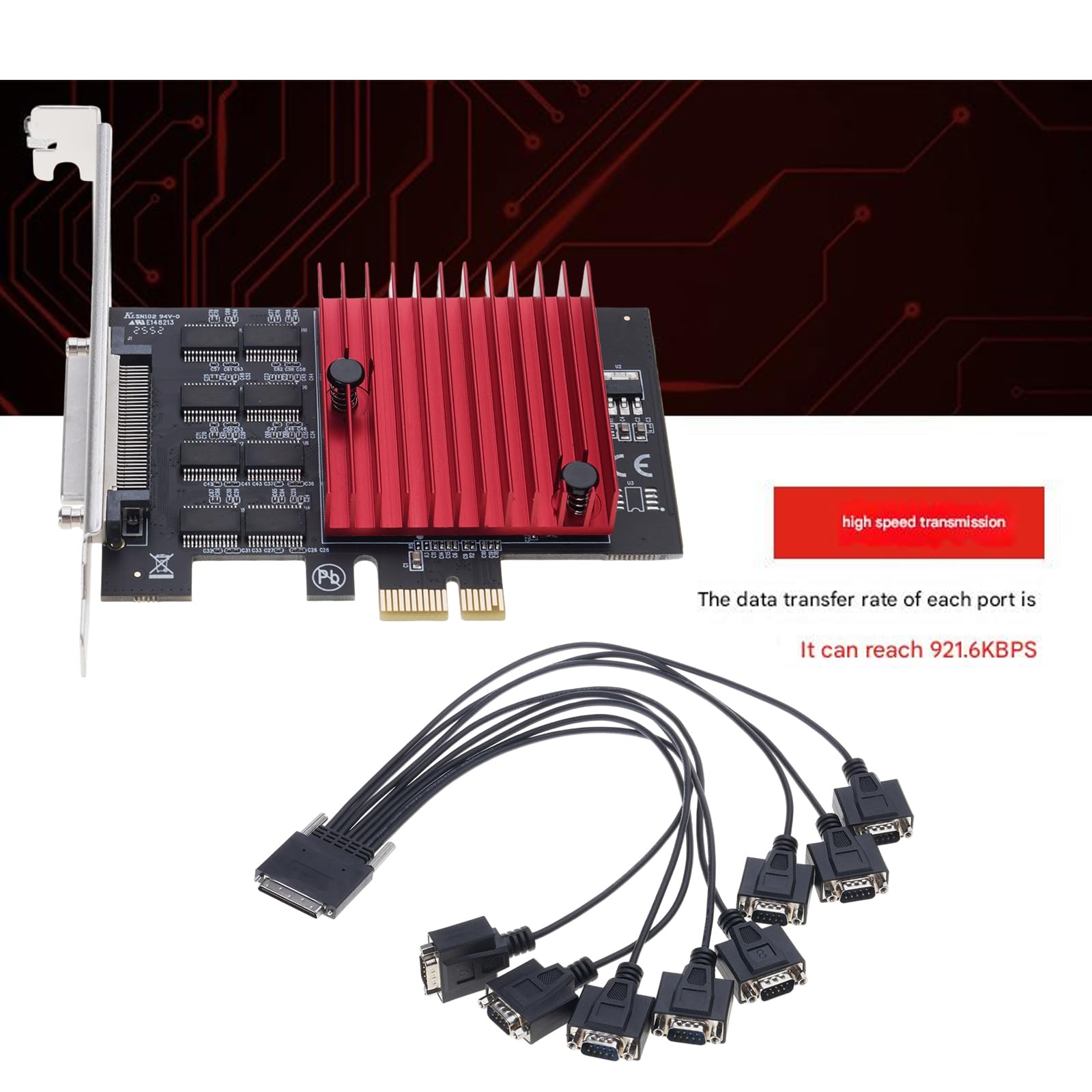 COOLHOOD PCIE a 8 porte RS232 Adattatore di espansione Adattatore di espansione Controller Accessori di espansione del gioco Computer