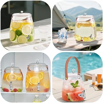 3L/5L/9L Drinks Dispenser | Fridge Water Dispenser with Tap | Juice Jug for Hot & Cold Water | Iced Beveragedispensers for Juice, Iced Tea, Cocktail, Picnic, BBQ, Parties, Counter