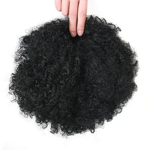 Miniatura 4 de Extensión de cola de caballo afro con cordón para mujeres negras, extensión de cola de caballo corta afro rizada, moño de cola de caballo rizada con