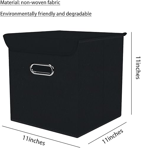 Miniatura 2 de Organizadores de armario de tela con tapas, cesta organizadora de almacenamiento plegable con asas, cajas de almacenamiento para almacenamiento de