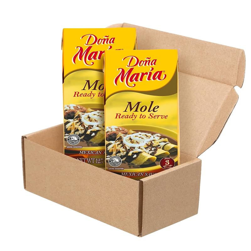 DONA MARIA Ready to Serve Mole Sauce 2 Pack, 25.4 oz – Authentic Mexican Mole – Made with Real Chocolate, Peanuts, and Spices – Convenient, Easy to Use