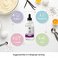 Vista 8 de Dolce Flav Extracto de pastel de cumpleaños, 2 onzas soluble en agua, Kosher, sin azúcar, saborizante concentrado para tartas festivas