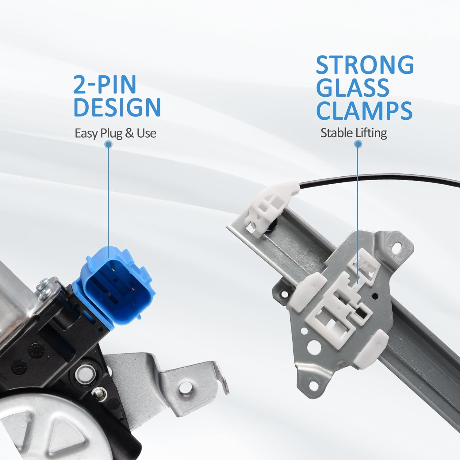 Front Left Driver Side 2 Pins Power Window Regulator with Motor Assembly Compatible for 2011-2017 Nissan Juke, Replacement 751-438