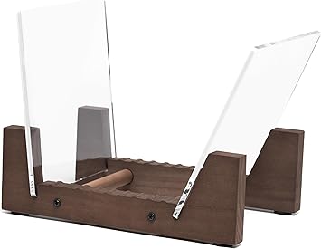 KAIU Vinyl Record Storage Holder - Stacks up to 30 Albums, 7 or 12 inch - Solid Wood Stand with Clear Acrylic Ends - Display Your Singles and LPs in This Modern Portable Rack Unit