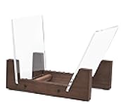KAIU Vinyl Record Storage Holder - Stacks up to 30 Albums, 7 or 12 inch - Solid Wood Stand with Clear Acrylic Ends - Display Your Singles and LPs in This Modern Portable Rack Unit