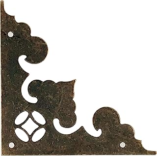 12Pcs Antique Decorative Box Corner Decoration,Vintage Metal Book Corner Protector,Wooden Box Corner Decorative Cover (Antique Bronze)