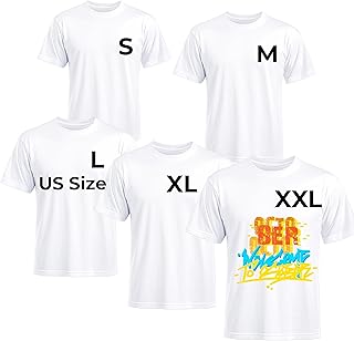 White T Shirts Polyester Bulk Sublimation Blanks Wholesale Unisex Crew Neck Short Sleeve for Heat Transfer