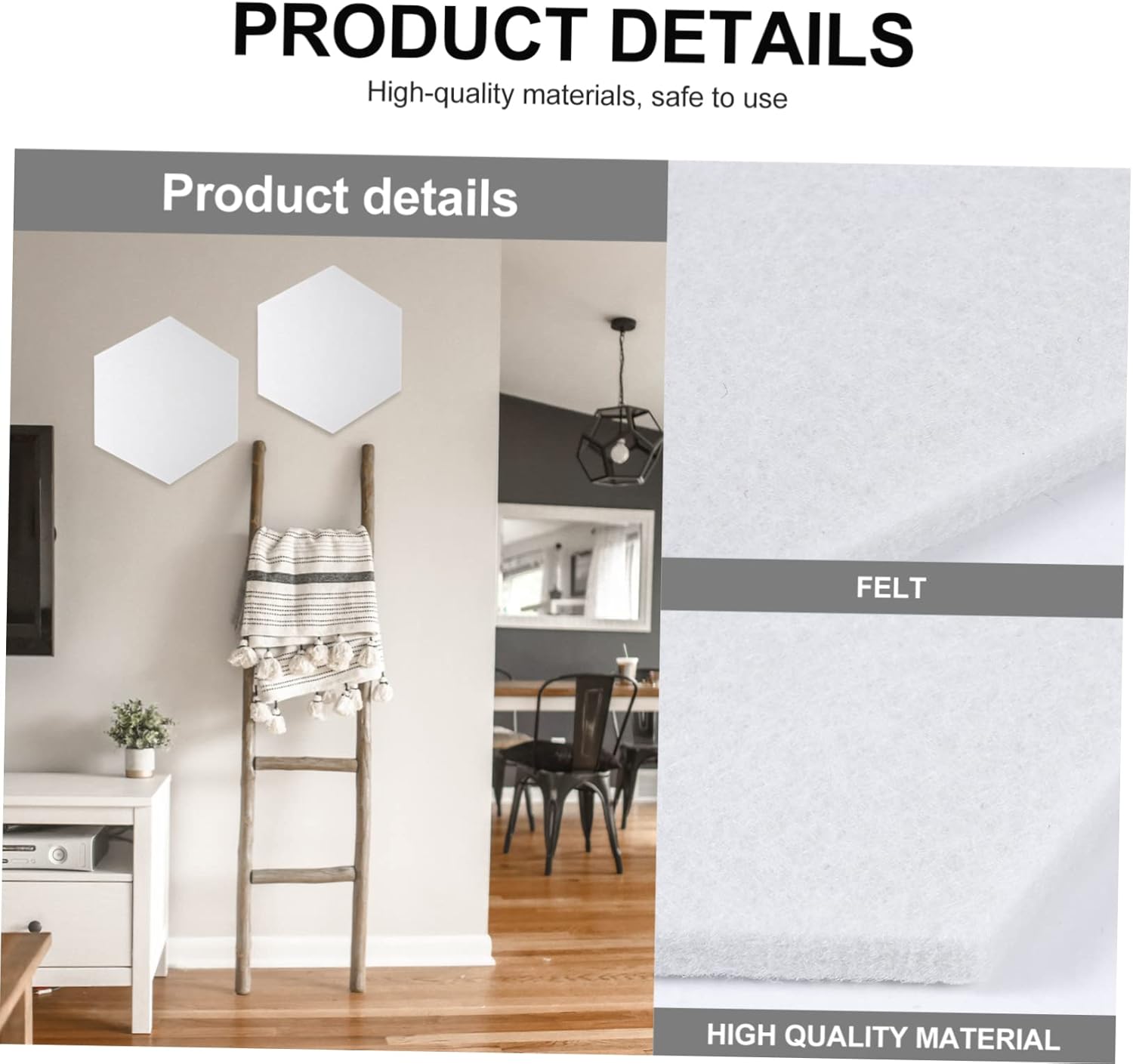 jojofuny 10PCS Self-Adhesive Hexagon Felt Message Board Colorful Wall Decor for Photo Display Sound Absorbing Panels for Home Office and Studio