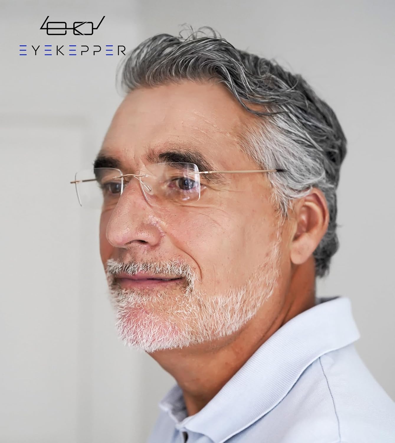 Eyekepper 3-Pack Rimless Metal Reading Glasses for Men - Rectangle Frameless Readers (Brown/Sliver/Gold)+2.00