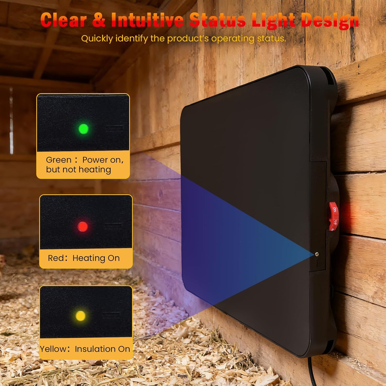 Smart Chicken Brooder Heater - Brooder Plate for 25 Chicks, 150W Adjustable Temp Chick Heating Plate with Built-in Sensor, Height Adjustable for Coop Warmer