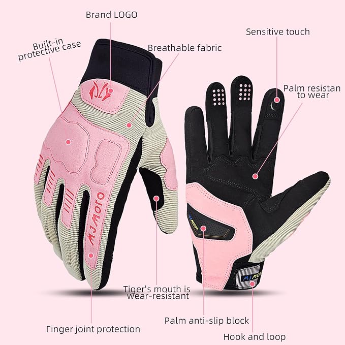 Guantes Moto Mujeres Rosa Transpirables Verano Talla S miniatura 5
