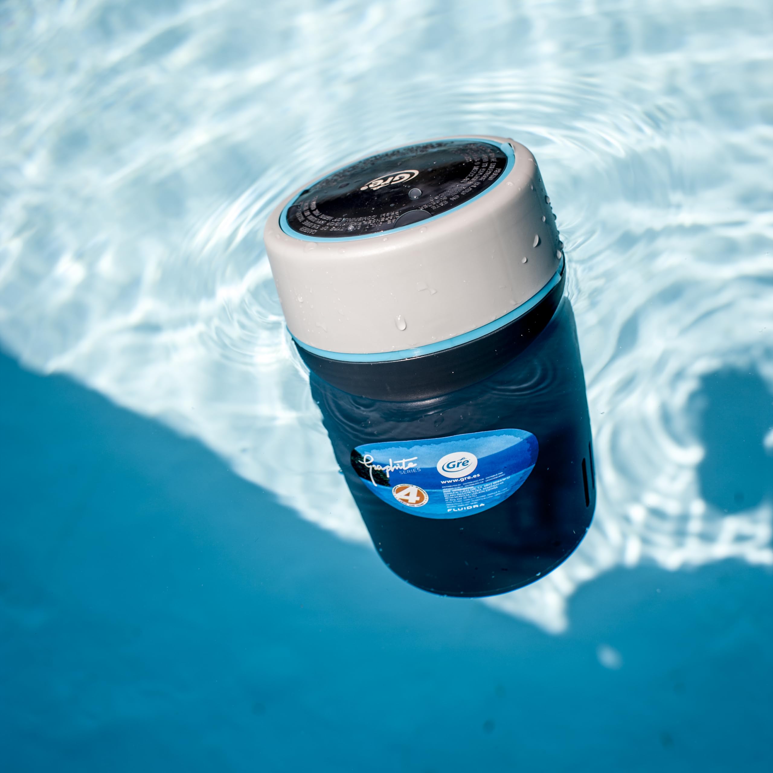 GRE FDP250 - Diffuseur de Chlore Grand modèle Ø11cm - Graphite - pour Le Traitement Chimique des piscines. Désinfection et Nettoyage de l'eau de la Piscine. pour 3 tablettes de 250g