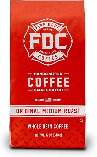 Fire Department Coffee - Gives Back to Firefighters - Balanced & Smooth Original Medium Roast Coffee Beans - Roasted in the USA - Veteran Owned -12 oz