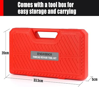 131PCS Thread Repair Kit, HSS Drill Helicoil Repair Kit SAE&Metric M5 M6 M8 M10 M12 Kit