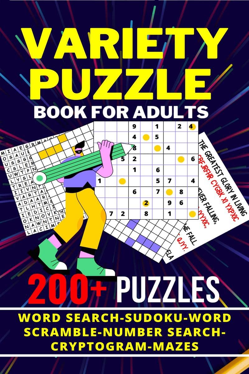 Buy Variety Puzzle Book For Adults | 200+ Puzzles | Word Search