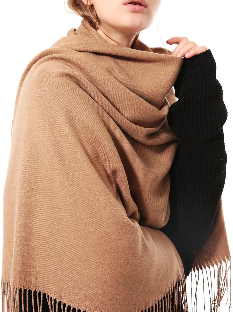 OHAYOMI Womens Thick Oversized Pashmina Shawl Wrap Scarves Soft Winter Warm Blanket - Image 2