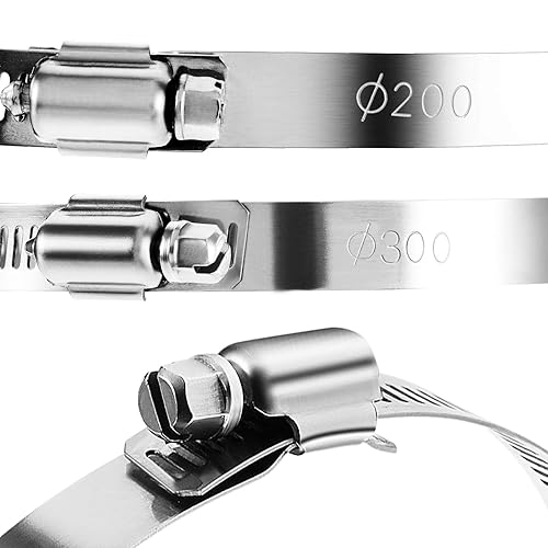 Vista 16 de Boao 4 abrazaderas ajustables para conductos de acero inoxidable 304, abrazadera de manguera de engranaje helicoidal para tubería, enfriador