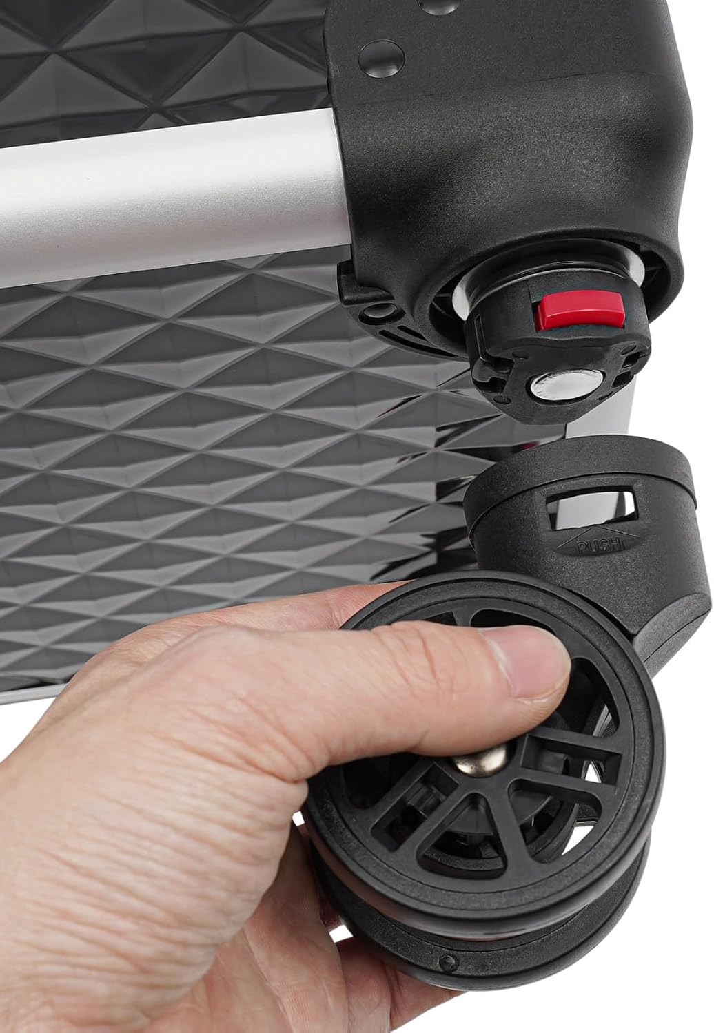 Rolling Makeup Case, Professional Rolling Makeup Train Case Makeup Organizer with Shoulder Strap & 4 Keys, Large Storage Cosmetic Trolley Salon Barber Case Traveling Cart Trunk, Capacity 110lbs - Image 8