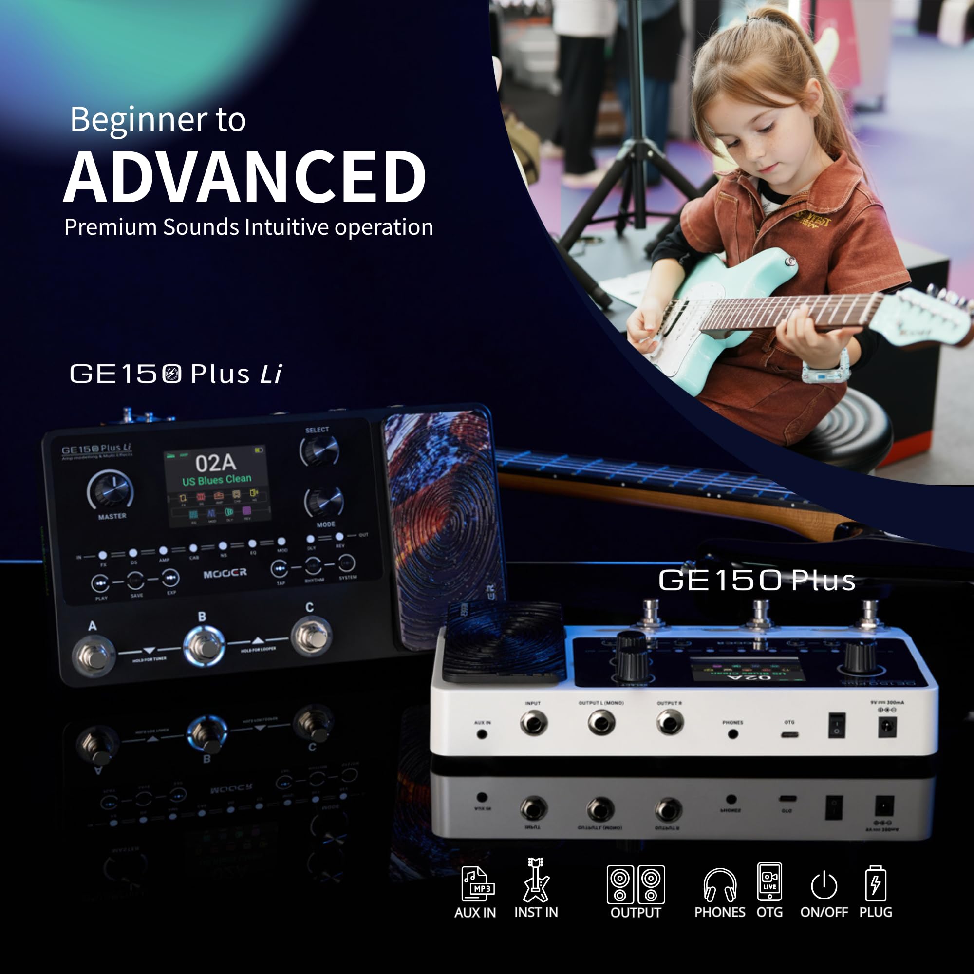 Amazon.com: MOOER GE150 Plus Li Portable Multi Effects Pedal