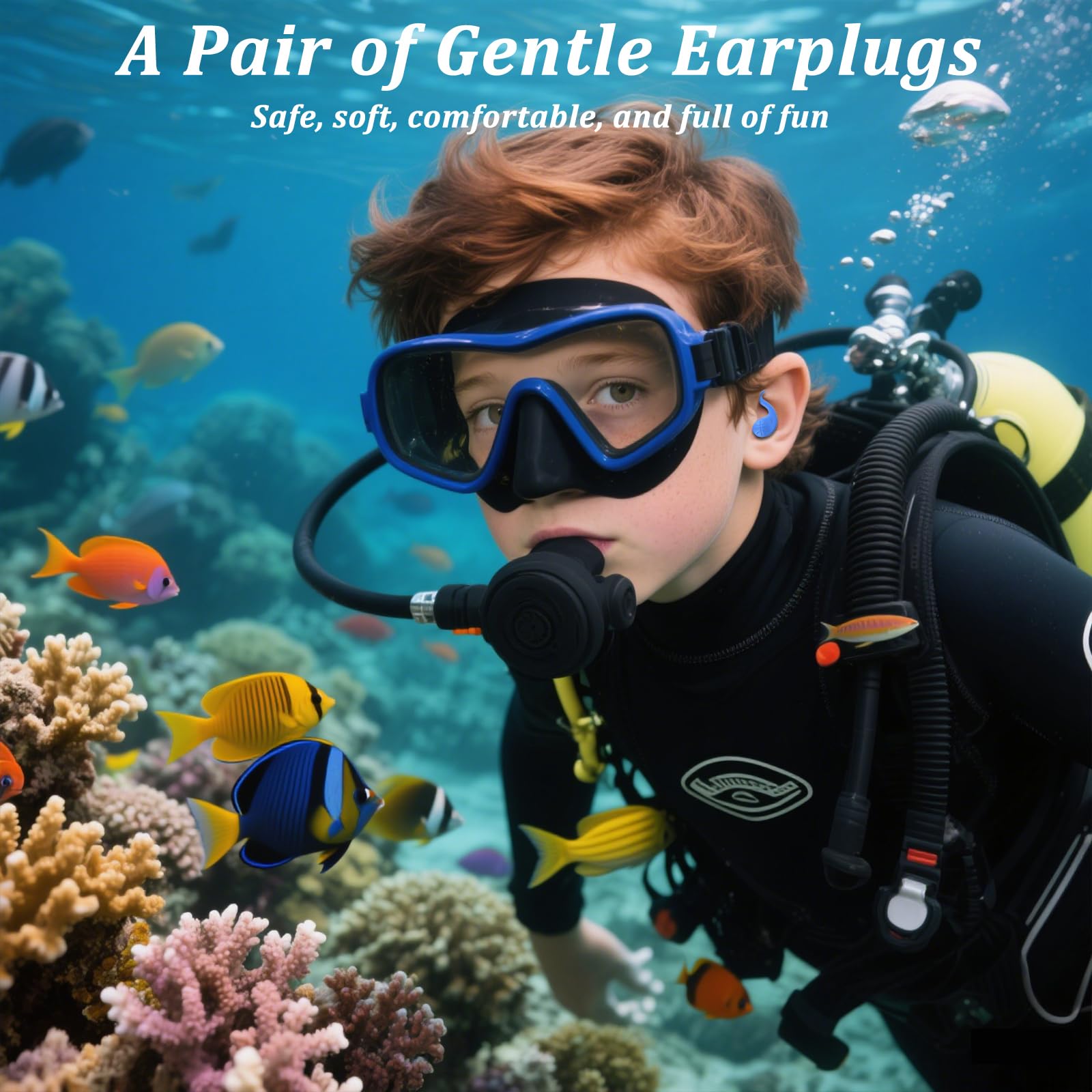 Tappi per le orecchie da nuoto per bambini (4-12 Anni), 4 Paia Tappi Orecchie Piscina in Silicone Riutilizzabili, per doccia, nuoto, surf, snorkeling e altri sport acquatici