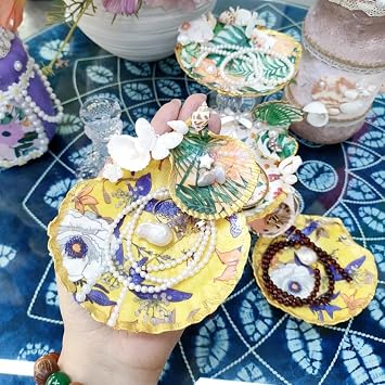 15 Set Scallop Shells 4''-5'' White Natural Large for Crafts,30 Pcs Decoupage Paper Napkins, Acrylic Paint Strips & Brushes - Wedding Bells Decor, Home Decor, Vase Filler, DIY Arts Ornaments