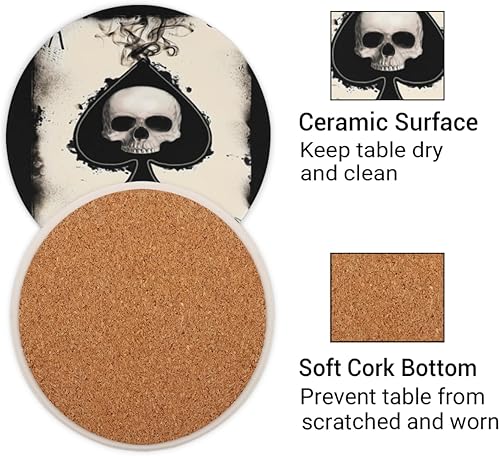 Miniatura 3 de Juego de 4 posavasos de cerámica absorbentes para mesas de comedor, inauguración de la casa y restaurante, posavasos de 4 pulgadas