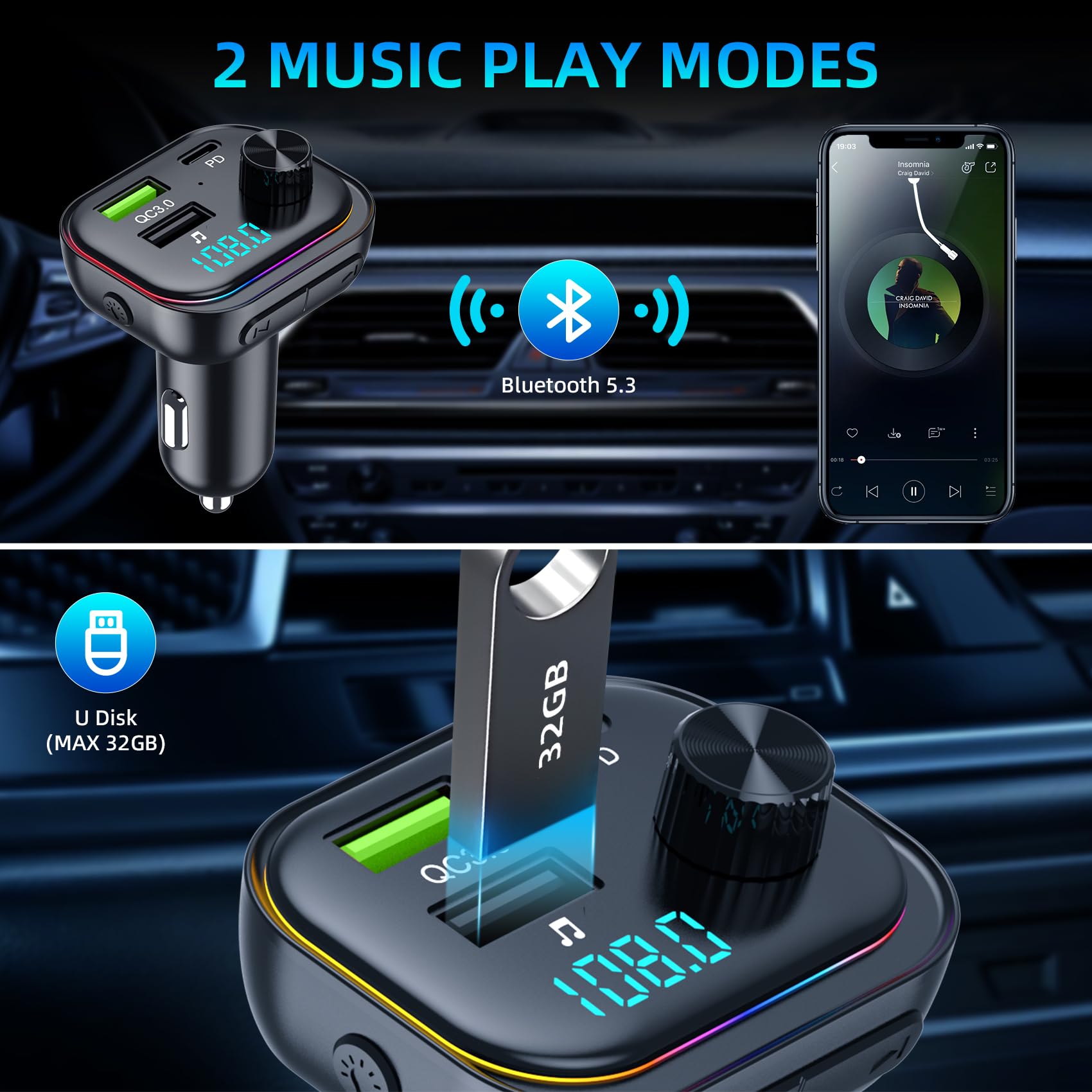 FM Transmitter 54W Bluetooth 5.3 Car Adapter- New | New | $29.00 | George Town, Grand Cayman