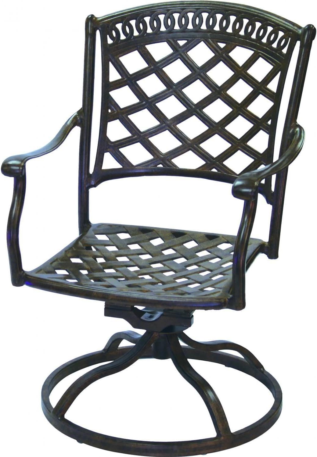 Darlee Sedona Cast Aluminum Patio Swivel Rocker Dining Chair - Antique Bronze