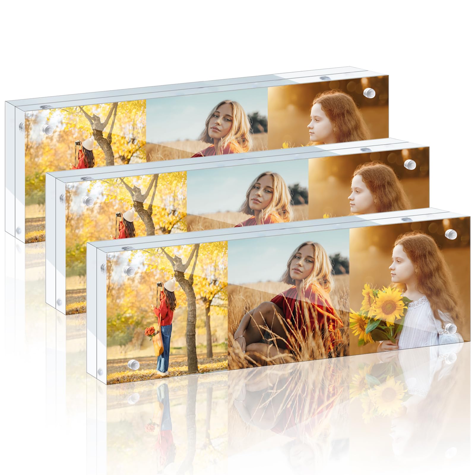 Amazon.co.jp: アクリル写真フレーム 2x6インチ 3個パック - 厚さ20