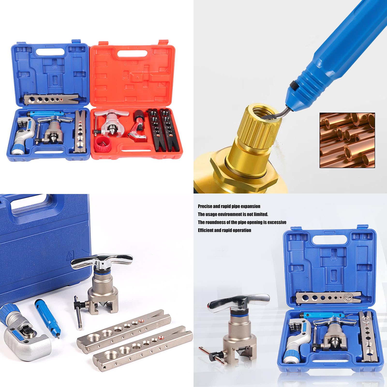 Juego De Herramientas Para Abocardar Tubos Con Agarre Ergonómico Expansor Excéntrico Escariador Tubos Cobre Para Sistemas Refrigeración Mantenimiento Reparación Aire Acondicionado